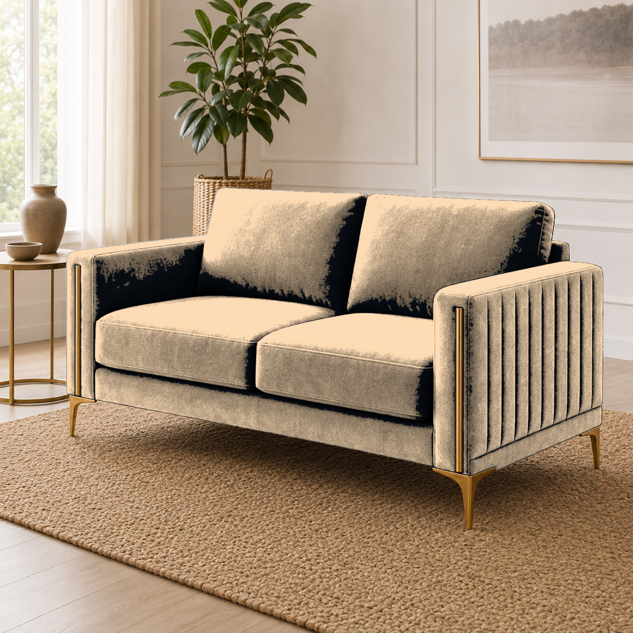 Yonder 3+2+1 Sofa Set (Copy), 2 seater, beige, detail view