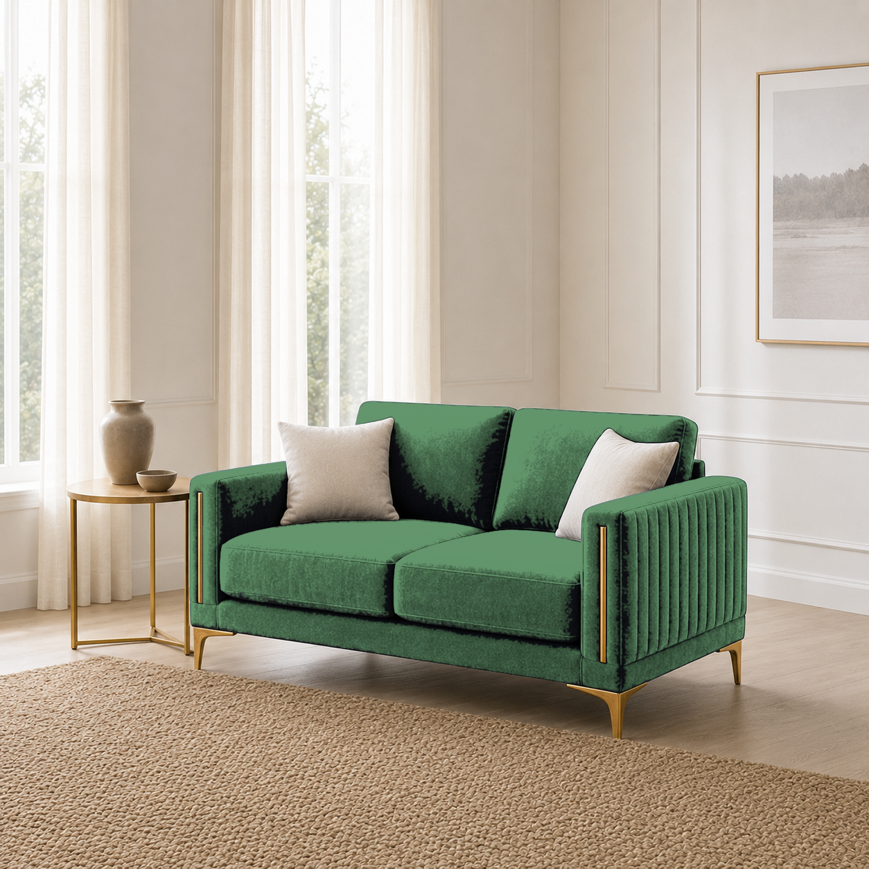 Yonder 3+2+1 Sofa Set (Copy), 2 seater, green, room view