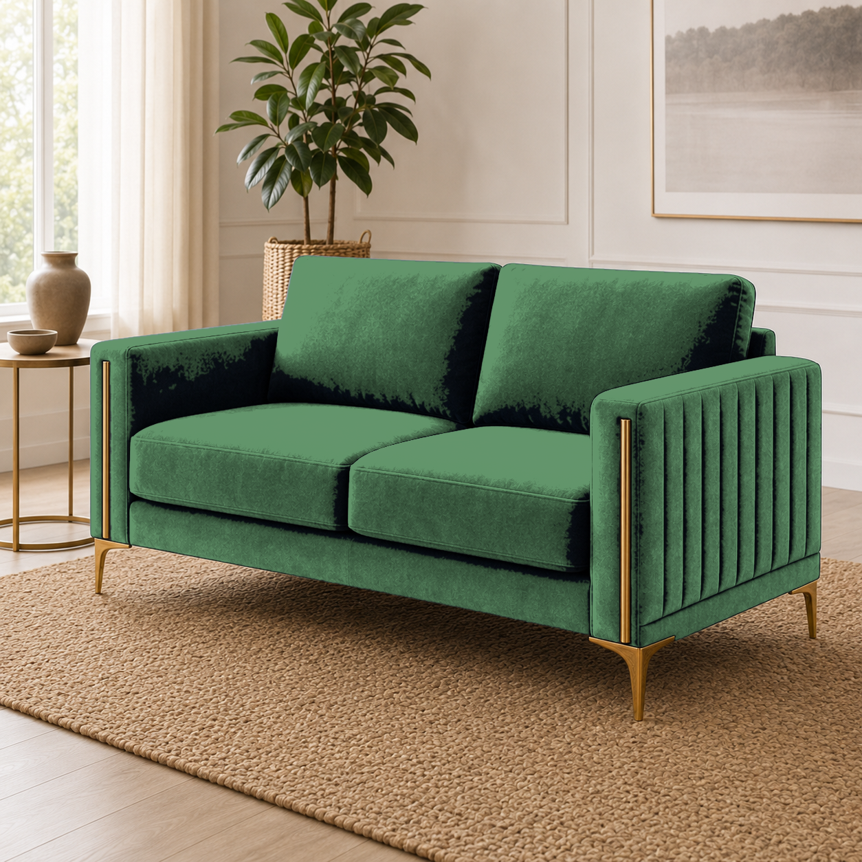 Yonder 3+2+1 Sofa Set (Copy), 2 seater, green, detail view
