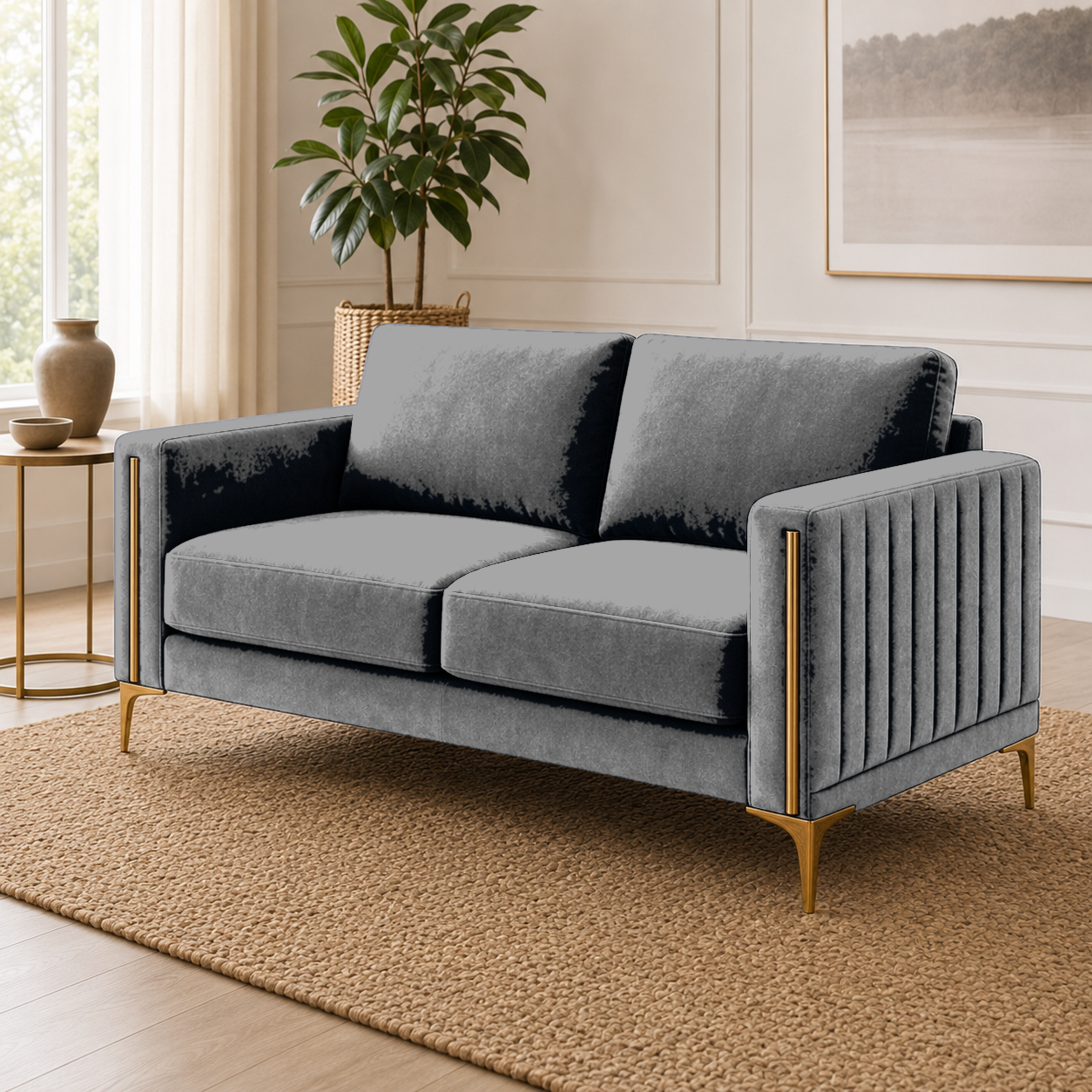 Yonder 3+2+1 Sofa Set (Copy), 2 seater, grey, detail view