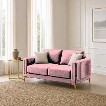 Yonder 3+2+1 Sofa Set (Copy), 2 seater, pink, room view