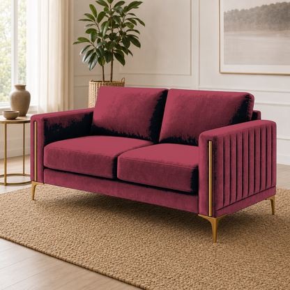 Yonder 3+2+1 Sofa Set (Copy), 2 seater, red, detail view