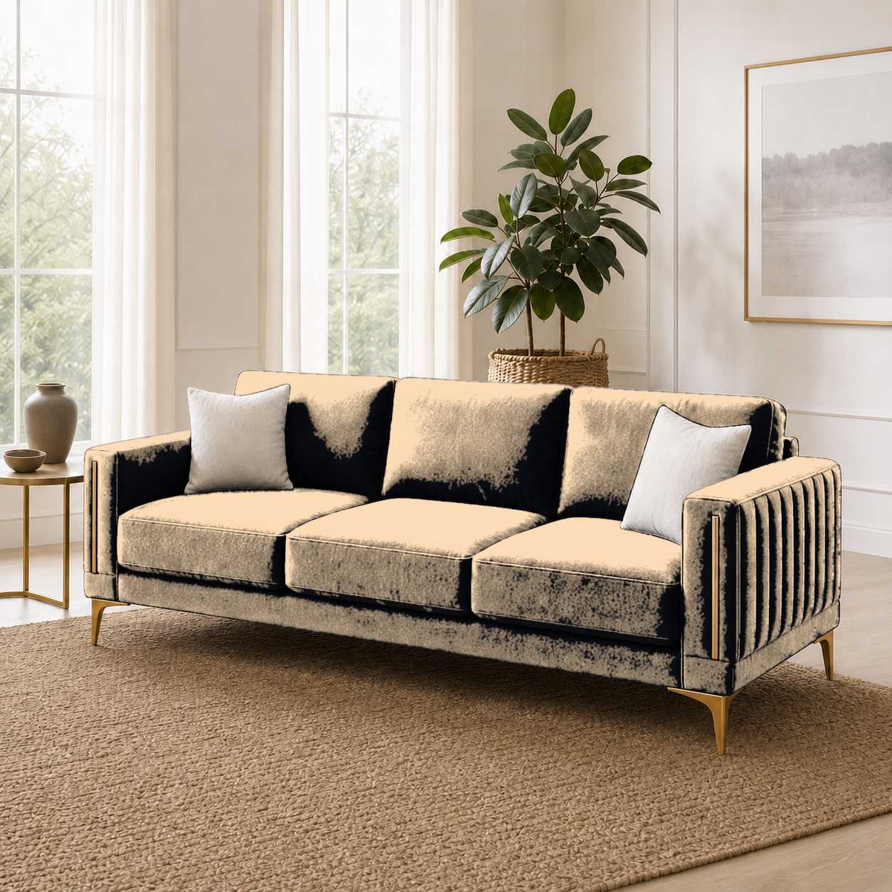 Yonder 3+2+1 Sofa Set (Copy), 3 seater, beige, room view