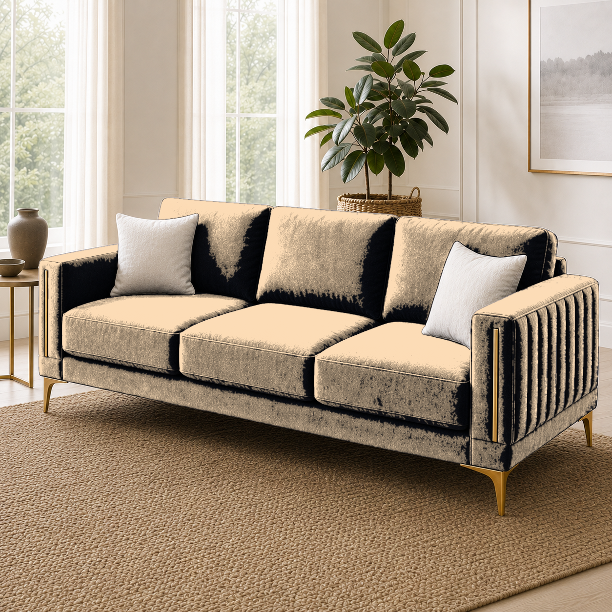 Yonder 3+2+1 Sofa Set (Copy), 3 seater, beige, detail view