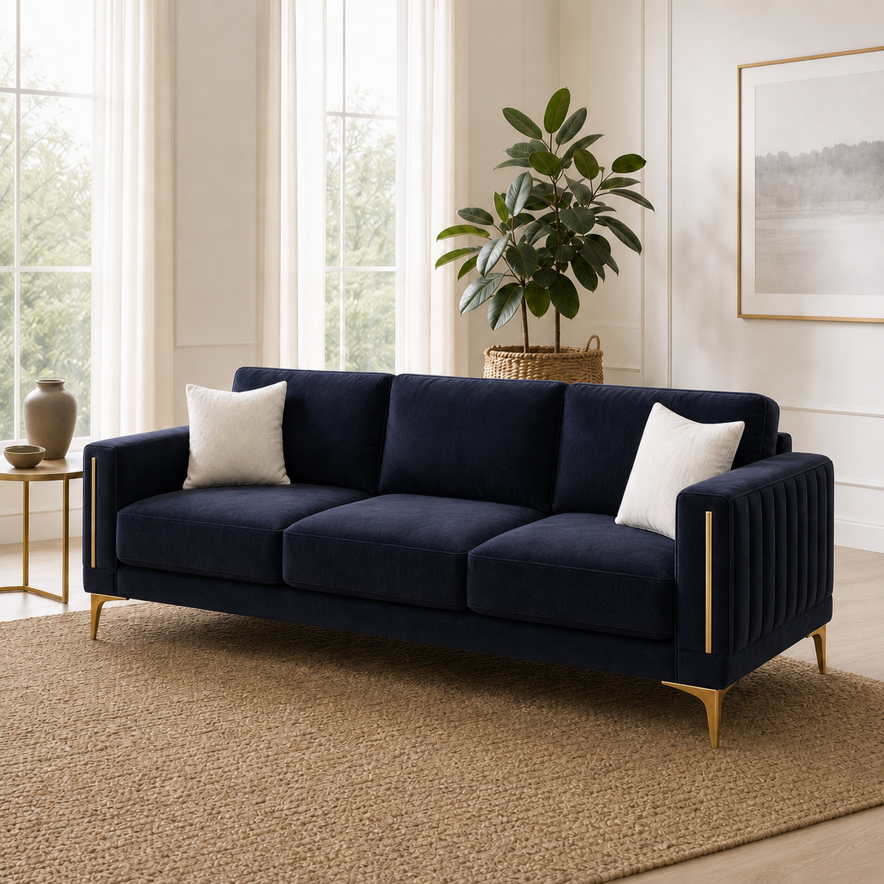 Yonder 3+2+1 Sofa Set (Copy), 3 seater, blue, room view