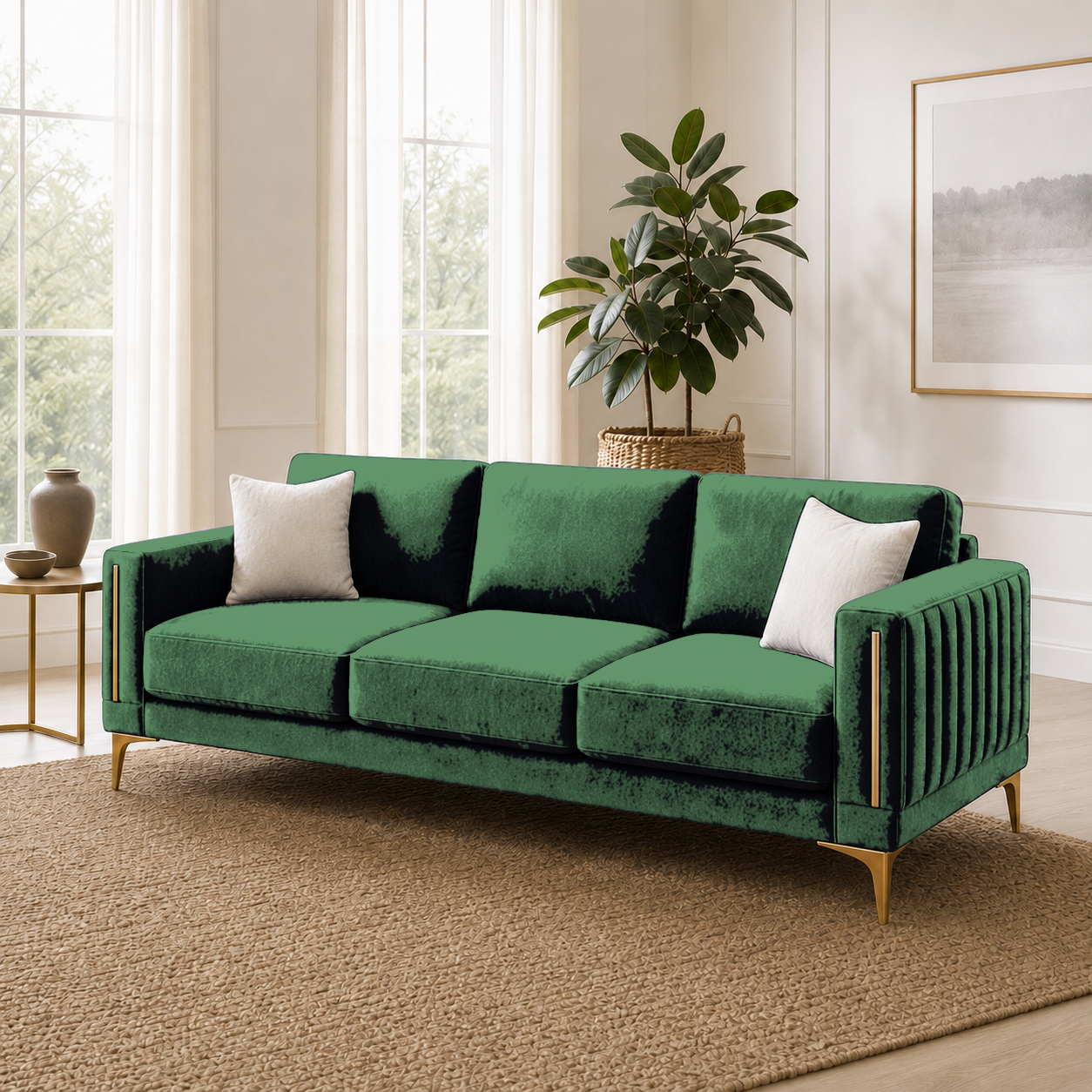 Yonder 3+2+1 Sofa Set (Copy), 3 seater, green, room view
