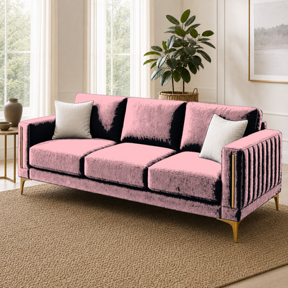 Yonder 3+2+1 Sofa Set (Copy), 3 seater, pink, detail view