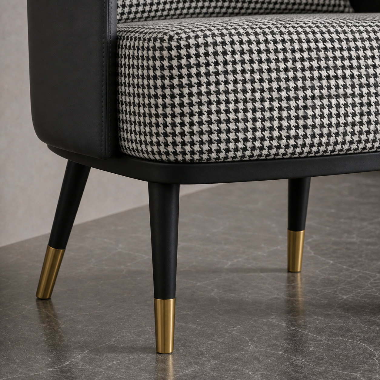 Close-up of the Zane - Chair's upholstery and construction