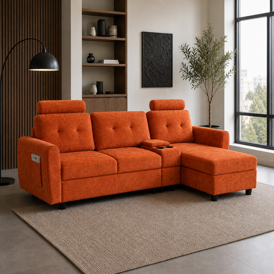 Zaven - Sofa bed, alternate closed sofa view in the identical living room