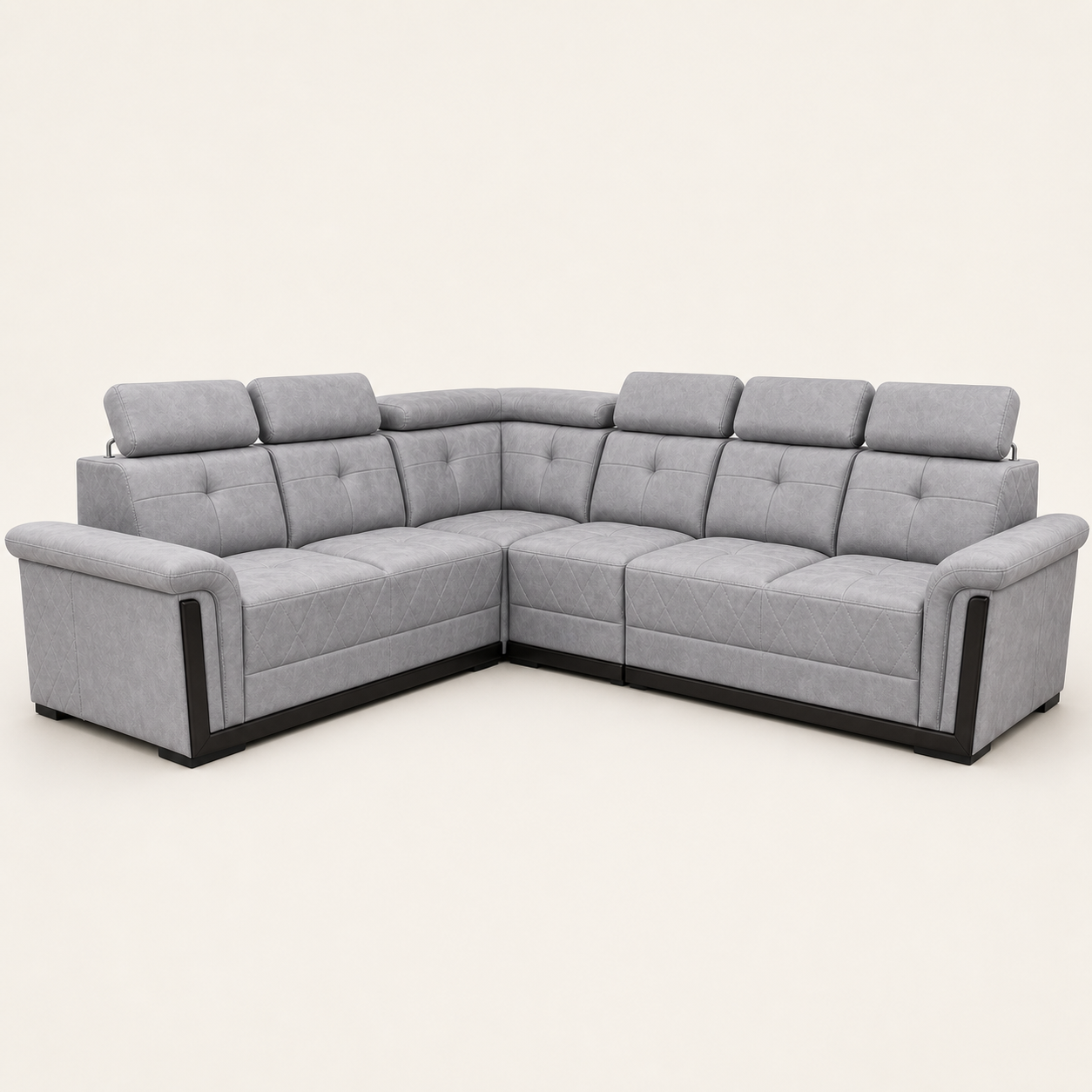 Zeal - L shape sectional sofa, complete sectional sofa studio view