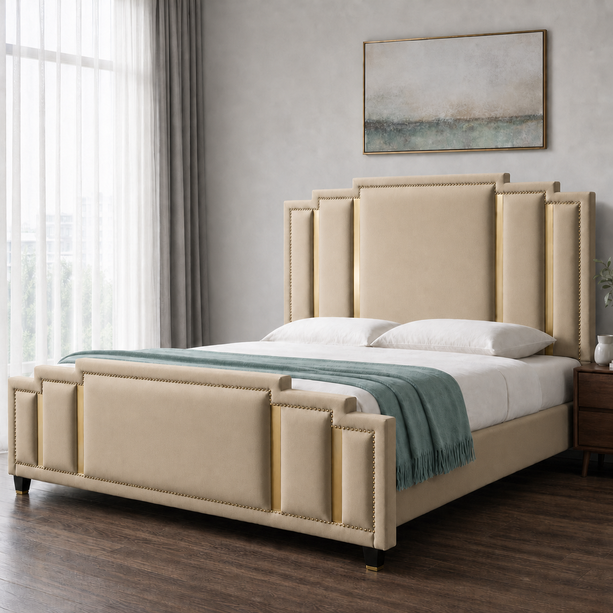 Zeke - Bed Beige lifestyle view