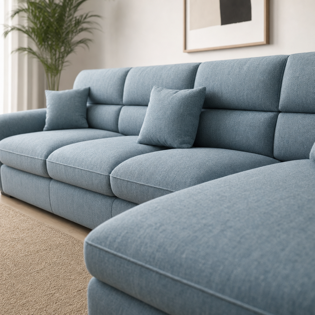 Close-up of the Zeno - L shape sectional sofa's upholstery and details