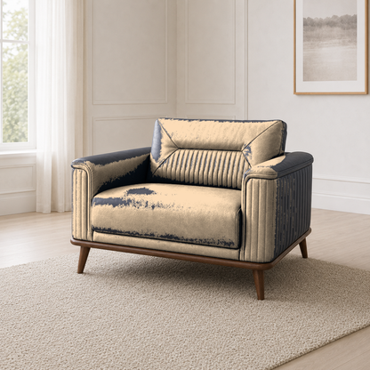 Zest 3+2+1 Sofa Set, 1 seater, beige, room view