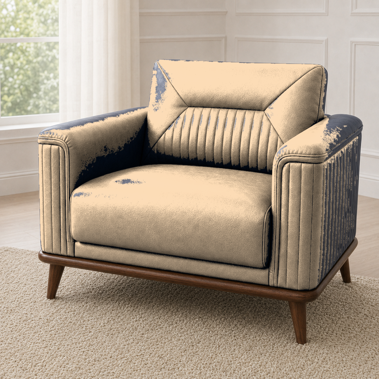 Zest 3+2+1 Sofa Set, 1 seater, beige, detail view