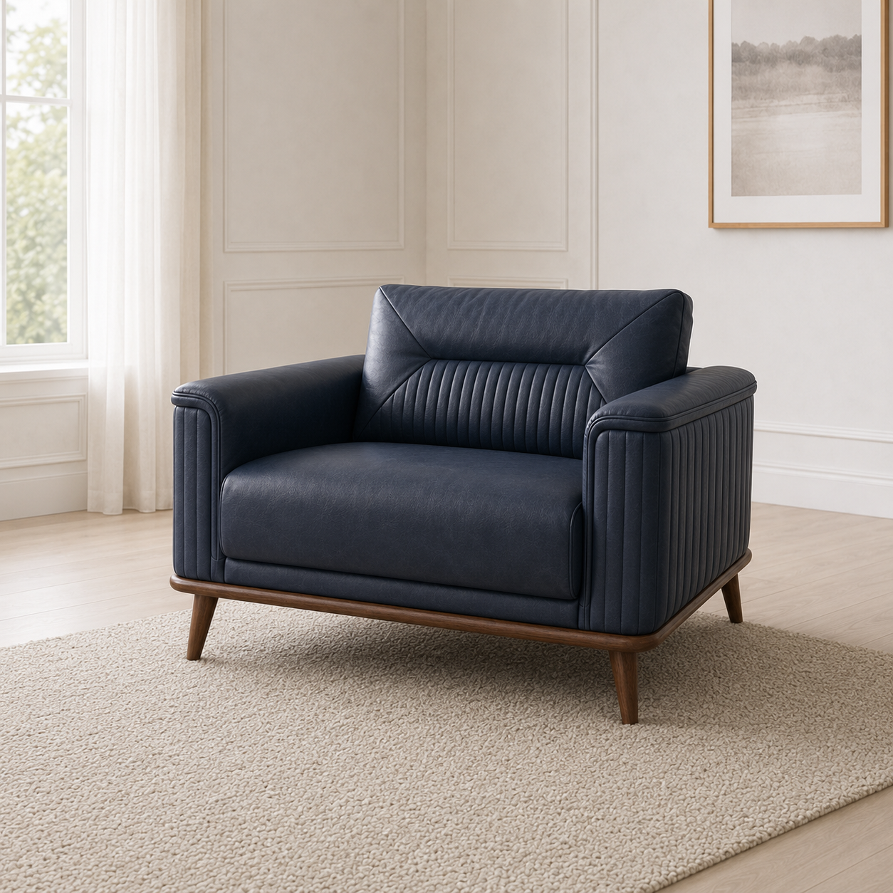 Zest 3+2+1 Sofa Set, 1 seater, blue, room view