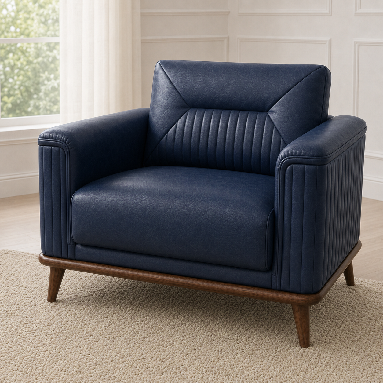 Zest 3+2+1 Sofa Set, 1 seater, blue, detail view