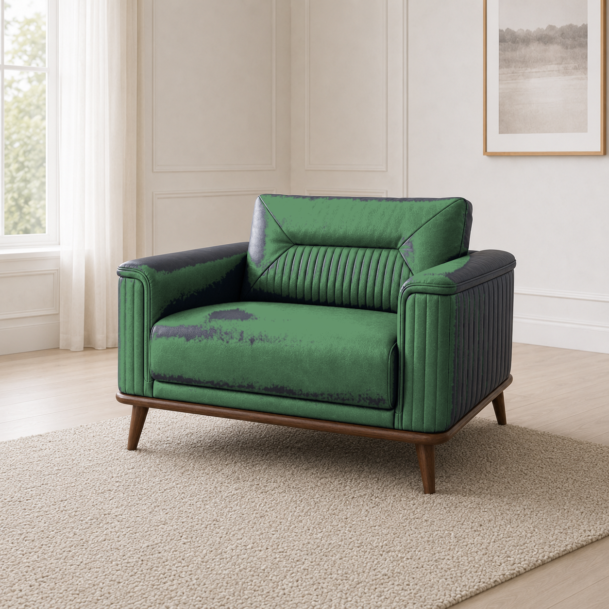 Zest 3+2+1 Sofa Set, 1 seater, green, room view