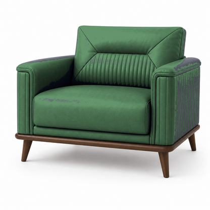 Zest 3+2+1 Sofa Set, 1 seater, green, studio view