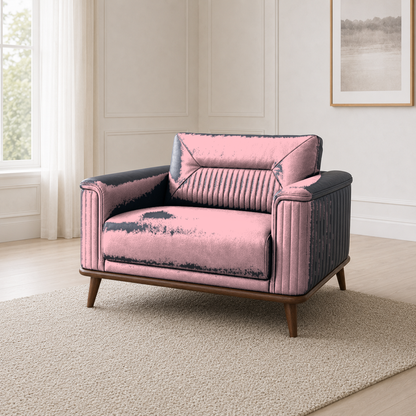 Zest 3+2+1 Sofa Set, 1 seater, pink, room view
