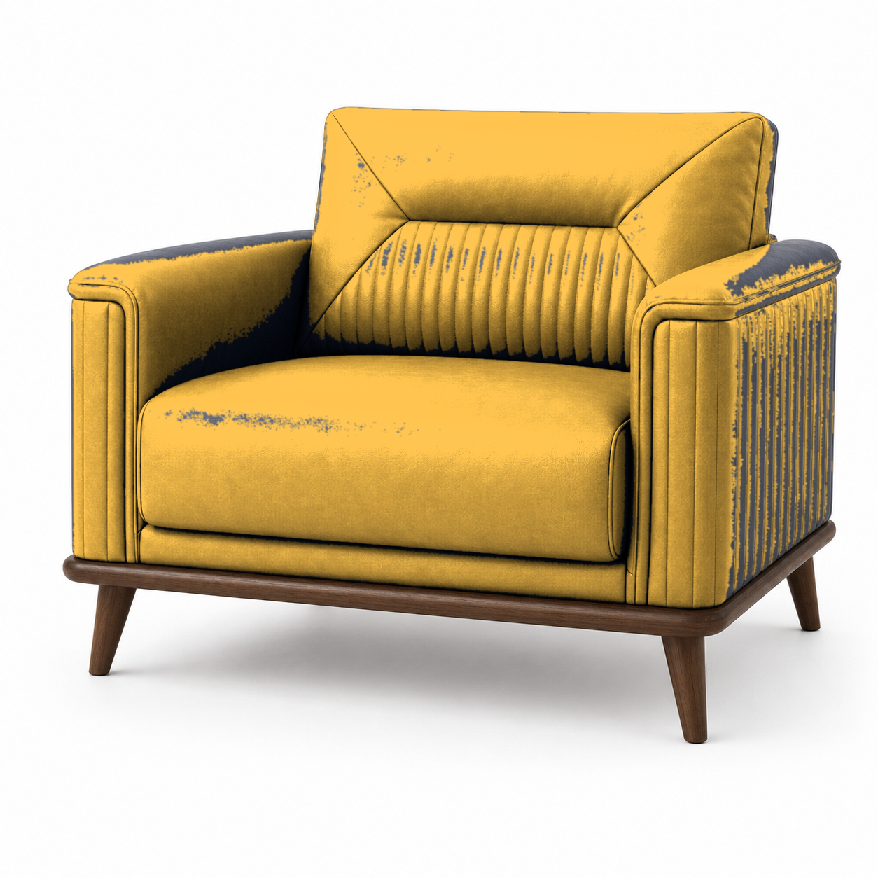 Zest 3+2+1 Sofa Set, 1 seater, yellow, studio view