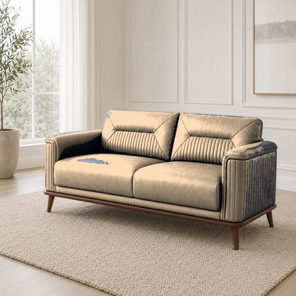 Zest 3+2+1 Sofa Set, 2 seater, beige, room view