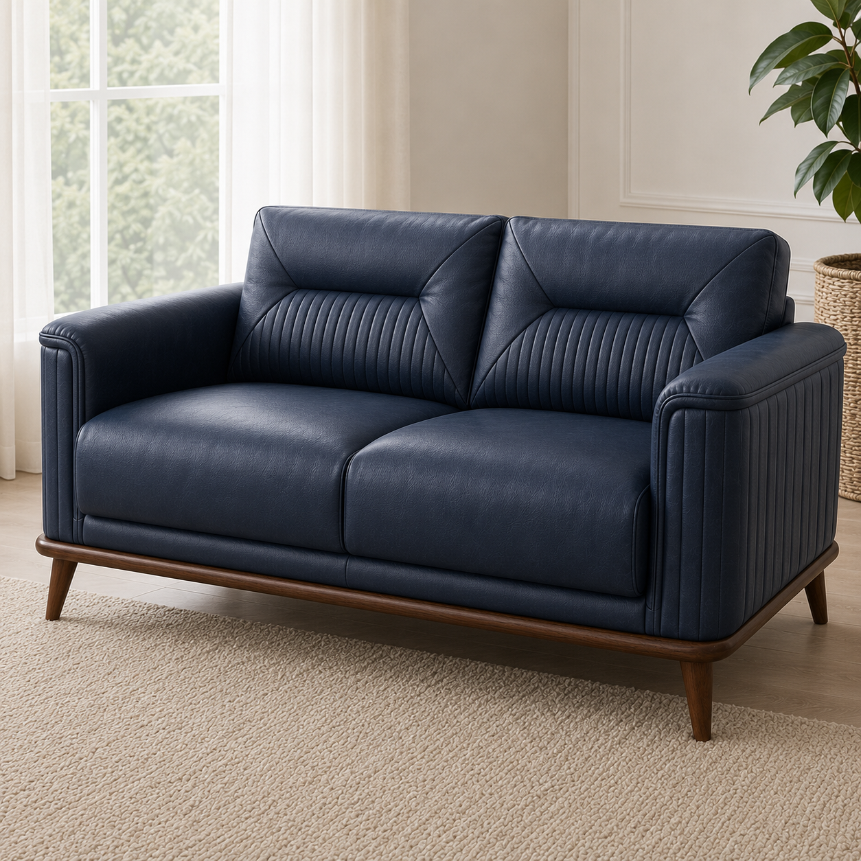 Zest 3+2+1 Sofa Set, 2 seater, blue, detail view