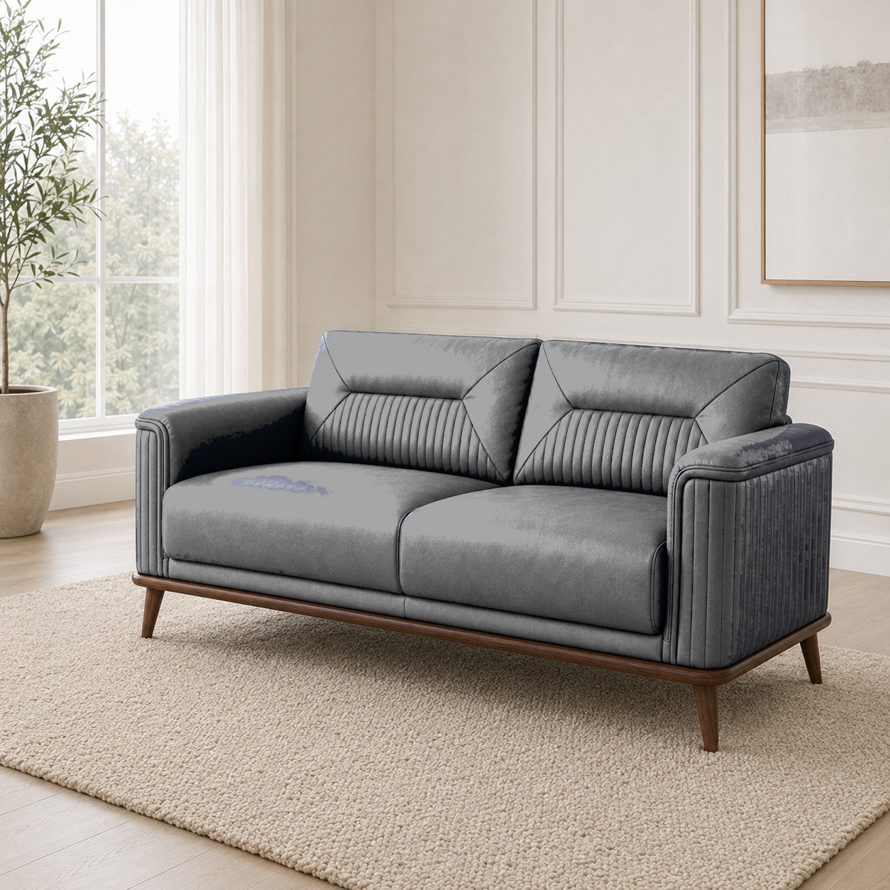 Zest 3+2+1 Sofa Set, 2 seater, grey, room view