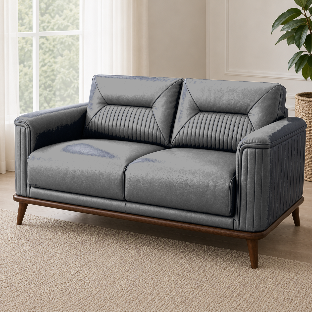 Zest 3+2+1 Sofa Set, 2 seater, grey, detail view
