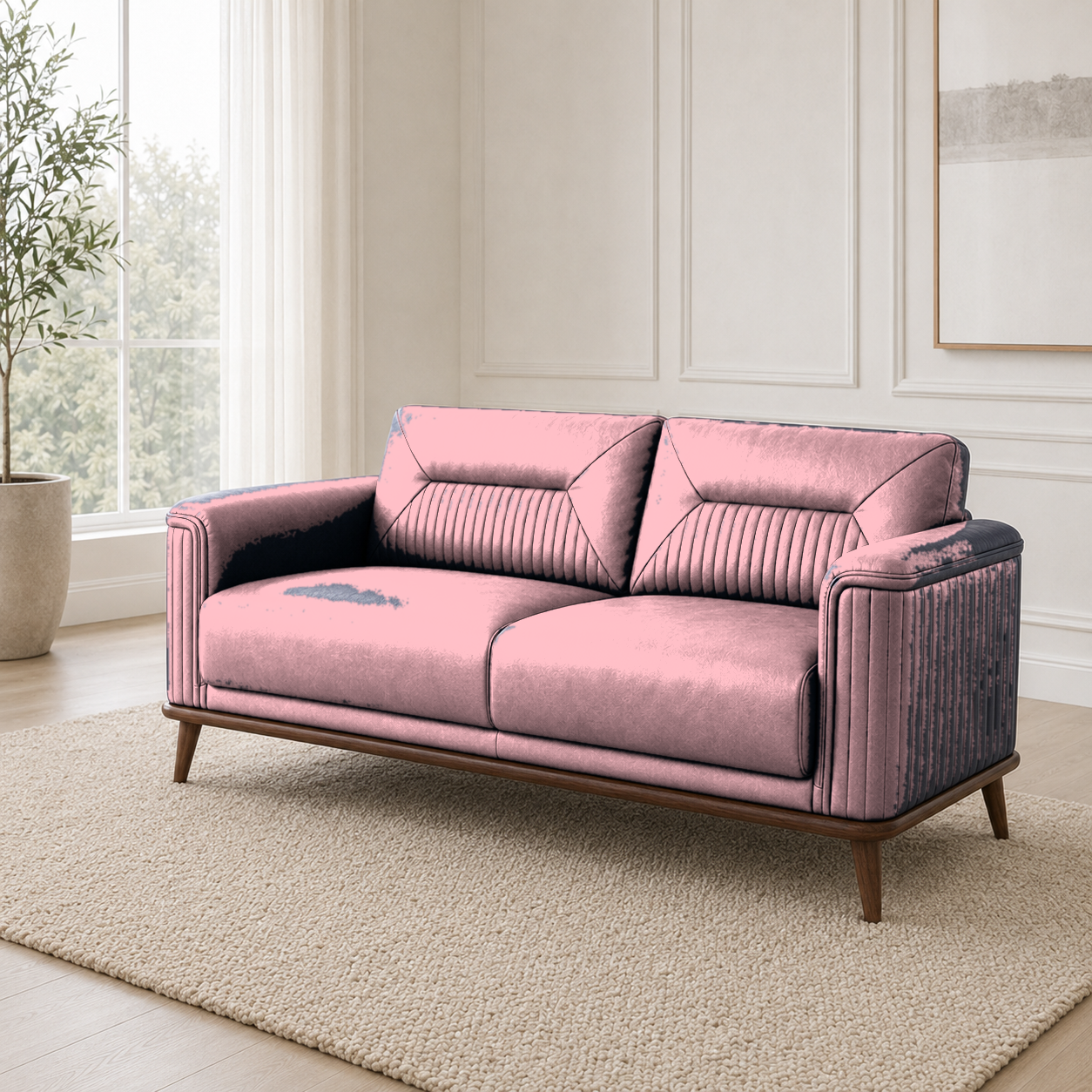 Zest 3+2+1 Sofa Set, 2 seater, pink, room view