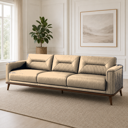 Zest 3+2+1 Sofa Set, 3 seater, beige, room view