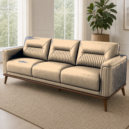 Zest 3+2+1 Sofa Set, 3 seater, beige, detail view