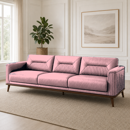 Zest 3+2+1 Sofa Set, 3 seater, pink, room view
