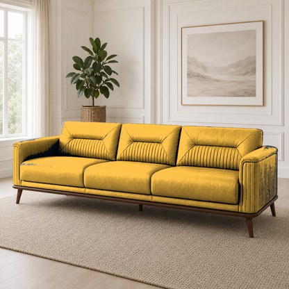 Zest 3+2+1 Sofa Set, 3 seater, yellow, room view
