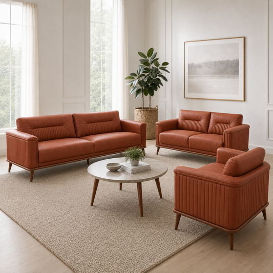 Zest - 3+2+1 Sofa Set, alternate room angle of the complete 3+2+1 sofa set