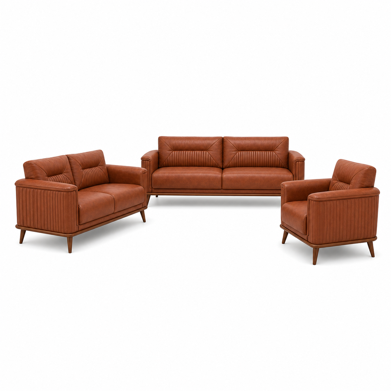 Zest - 3+2+1 Sofa Set, complete 3+2+1 sofa set front studio view