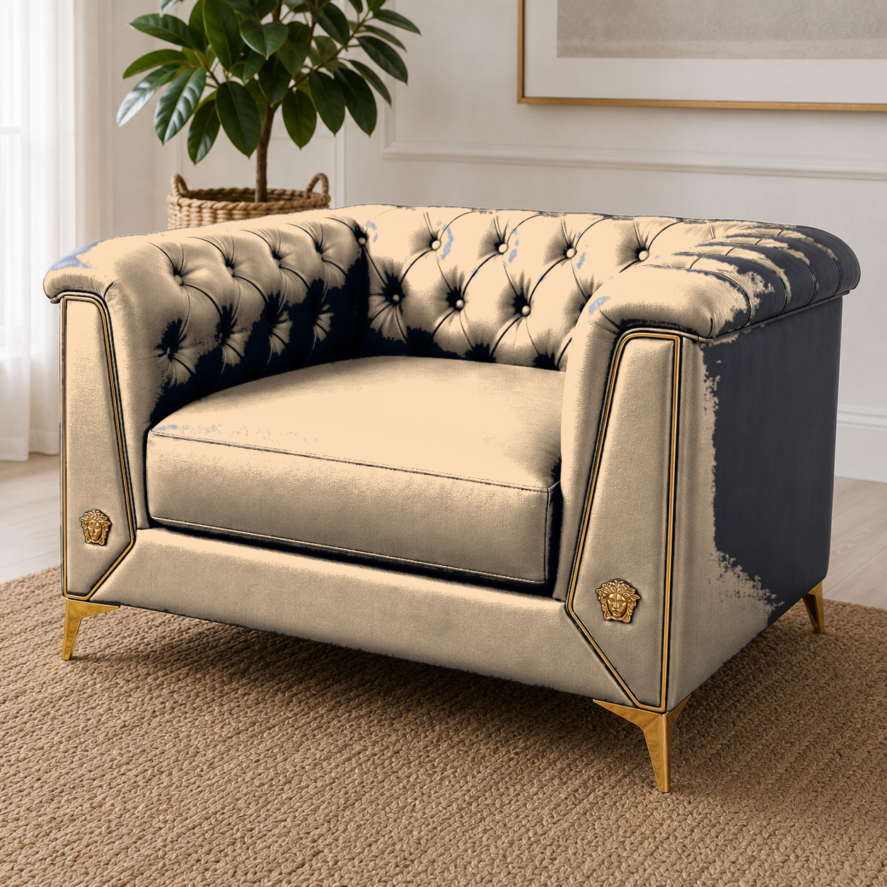 Zinnia 3+2+1 Sofa Set, 1 seater, beige, detail view
