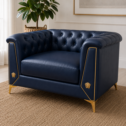 Zinnia 3+2+1 Sofa Set, 1 seater, blue, detail view
