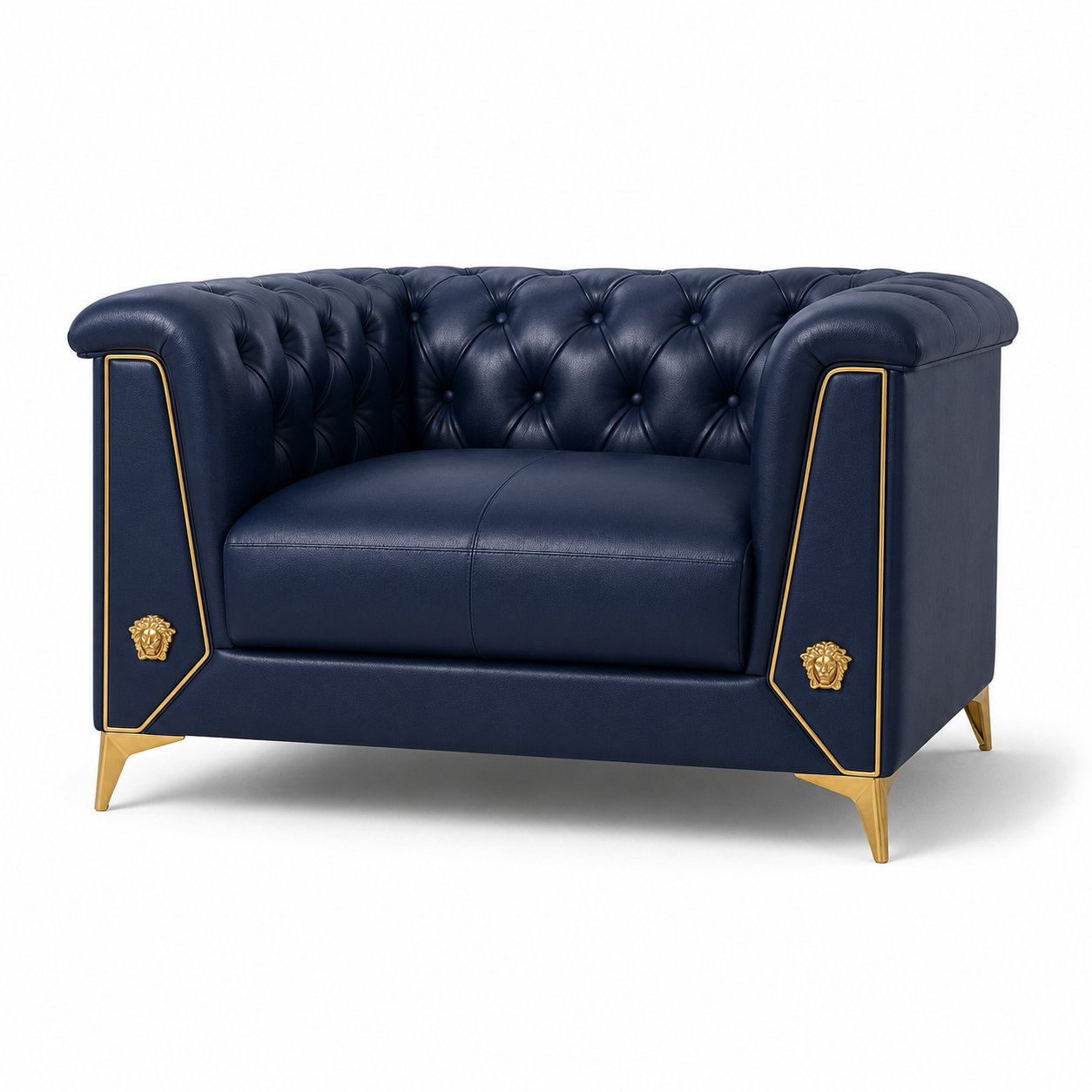 Zinnia 3+2+1 Sofa Set, 1 seater, blue, studio view