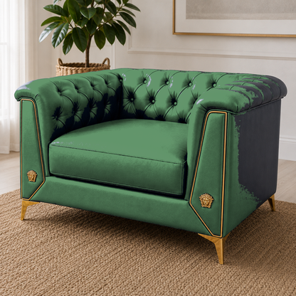 Zinnia 3+2+1 Sofa Set, 1 seater, green, detail view