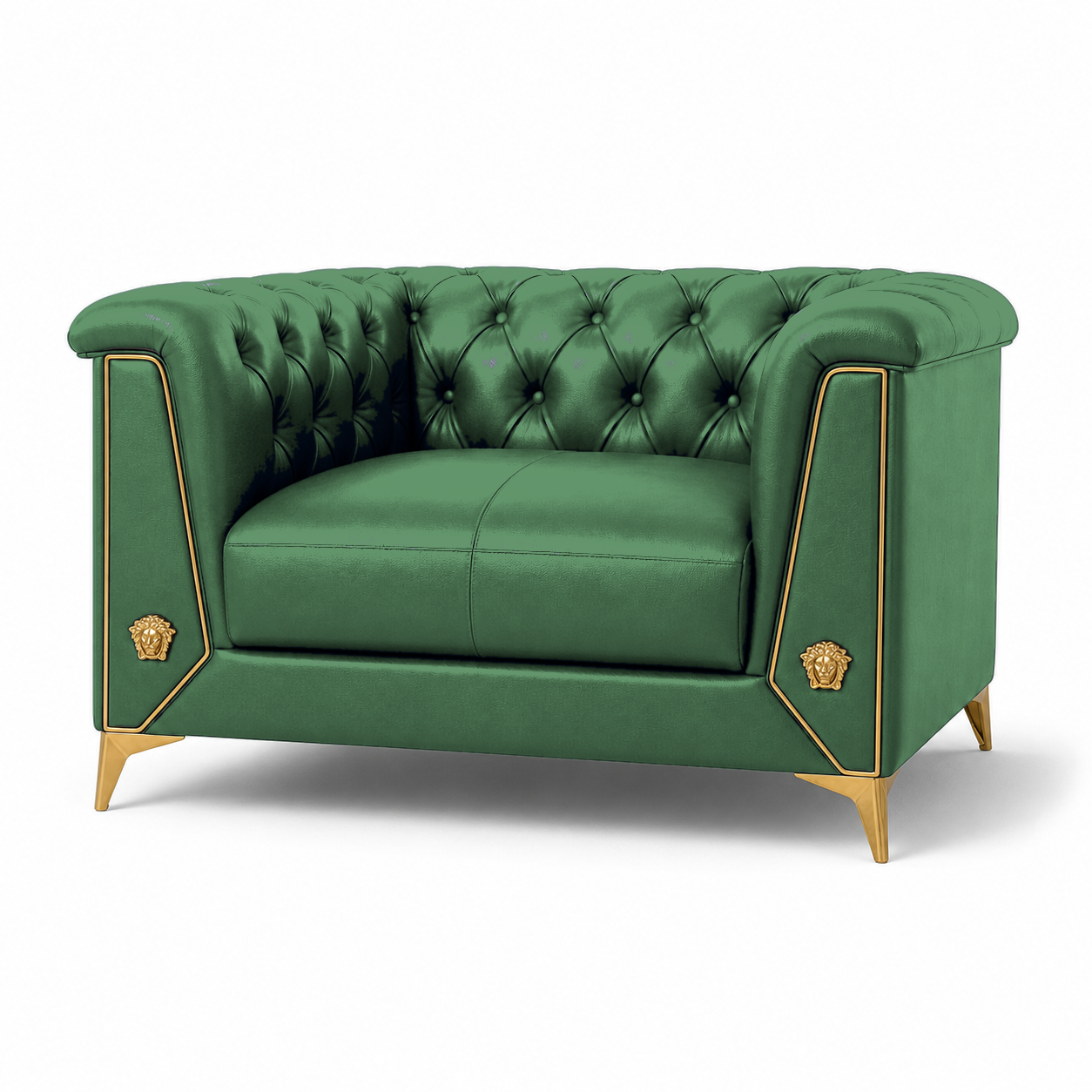 Zinnia 3+2+1 Sofa Set, 1 seater, green, studio view