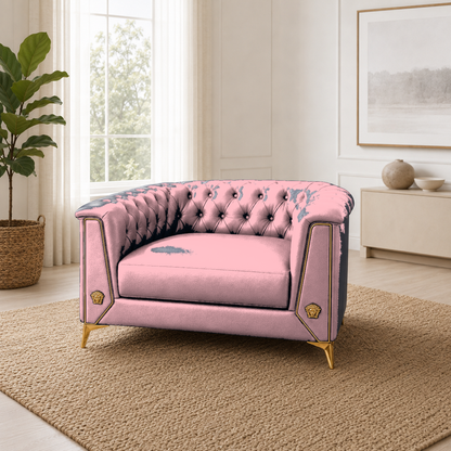 Zinnia 3+2+1 Sofa Set, 1 seater, pink, room view