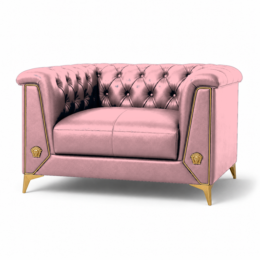 Zinnia 3+2+1 Sofa Set, 1 seater, pink, studio view
