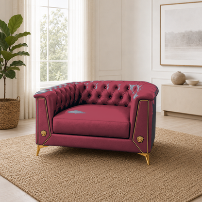 Zinnia 3+2+1 Sofa Set, 1 seater, red, room view
