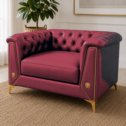 Zinnia 3+2+1 Sofa Set, 1 seater, red, detail view