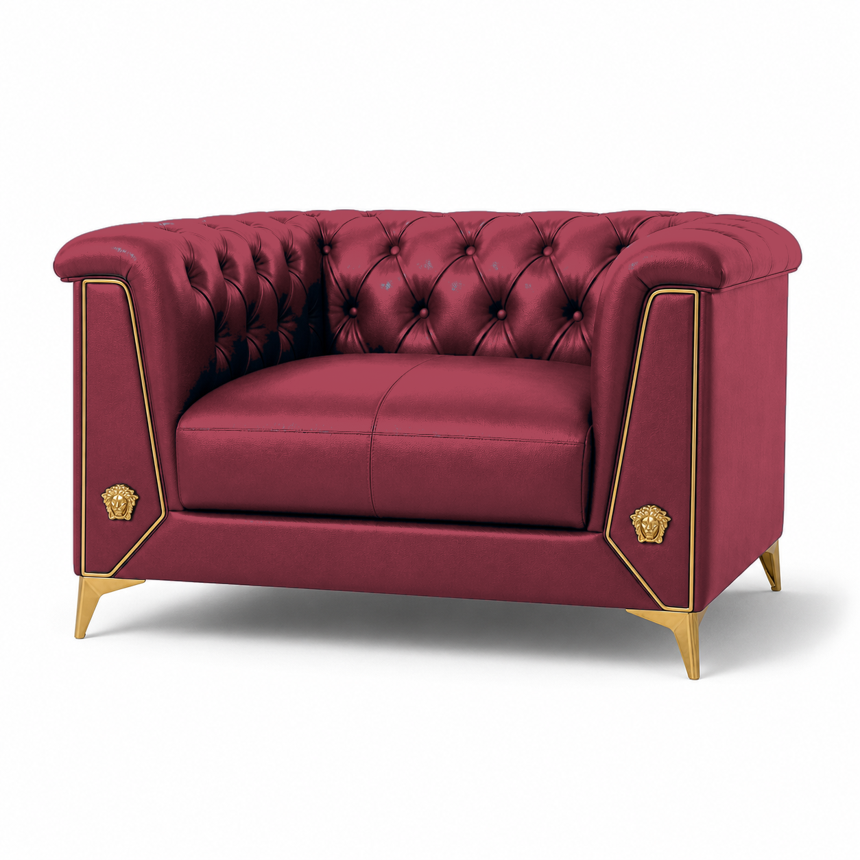 Zinnia 3+2+1 Sofa Set, 1 seater, red, studio view