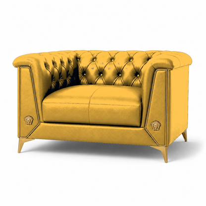 Zinnia 3+2+1 Sofa Set, 1 seater, yellow, studio view