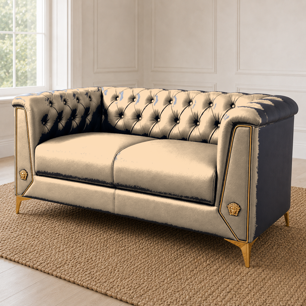 Zinnia 3+2+1 Sofa Set, 2 seater, beige, detail view