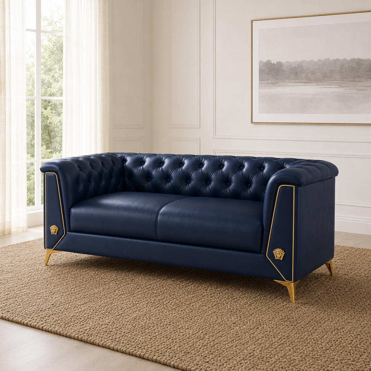 Zinnia 3+2+1 Sofa Set, 2 seater, blue, room view