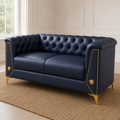 Zinnia 3+2+1 Sofa Set, 2 seater, blue, detail view