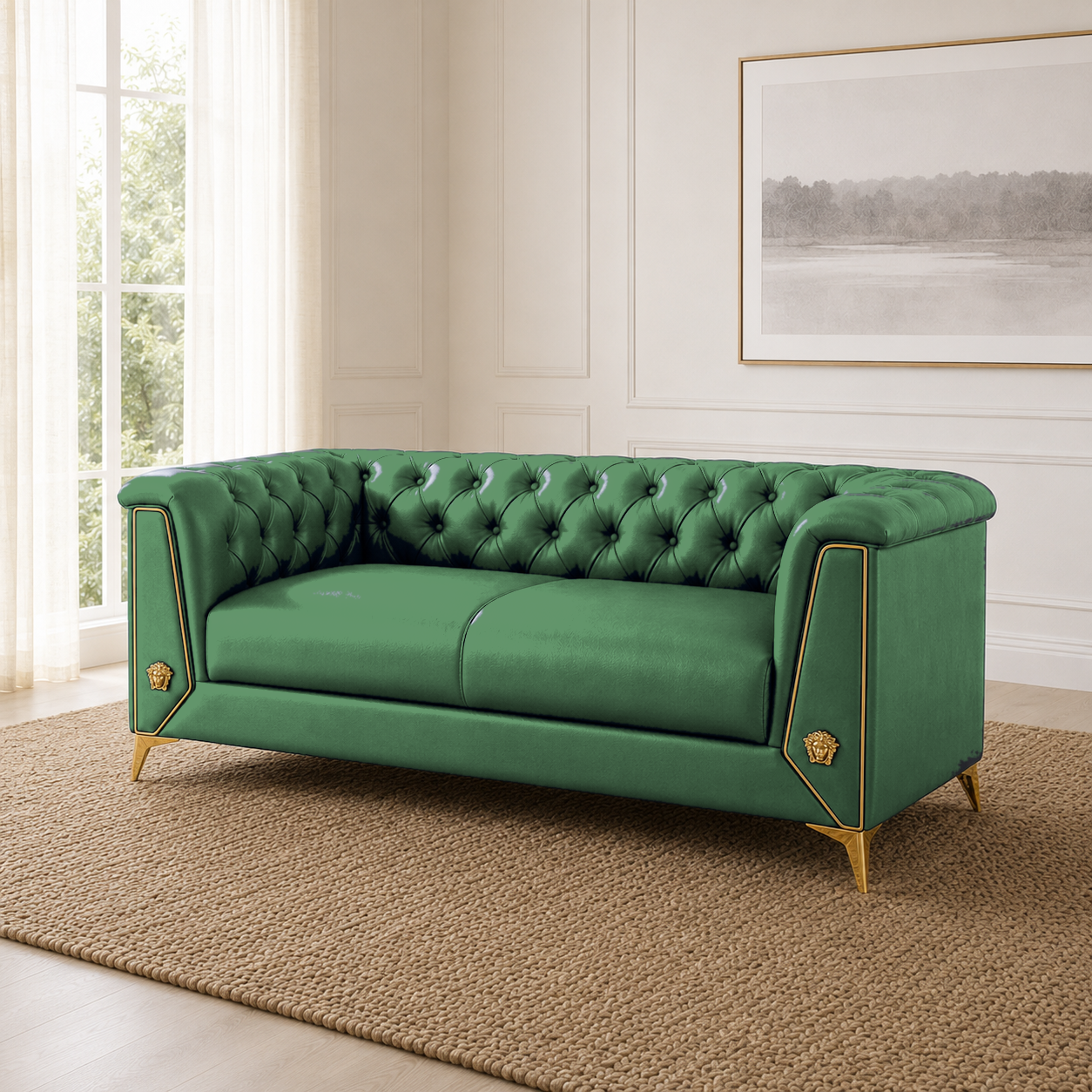 Zinnia 3+2+1 Sofa Set, 2 seater, green, room view